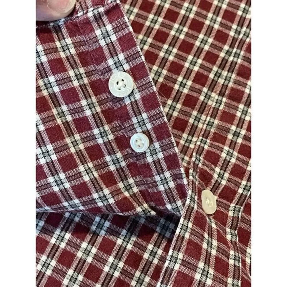 J. Crew Mens XL Tall Red Plaid Button Down Long Sleeve Shirt‎ Pocket